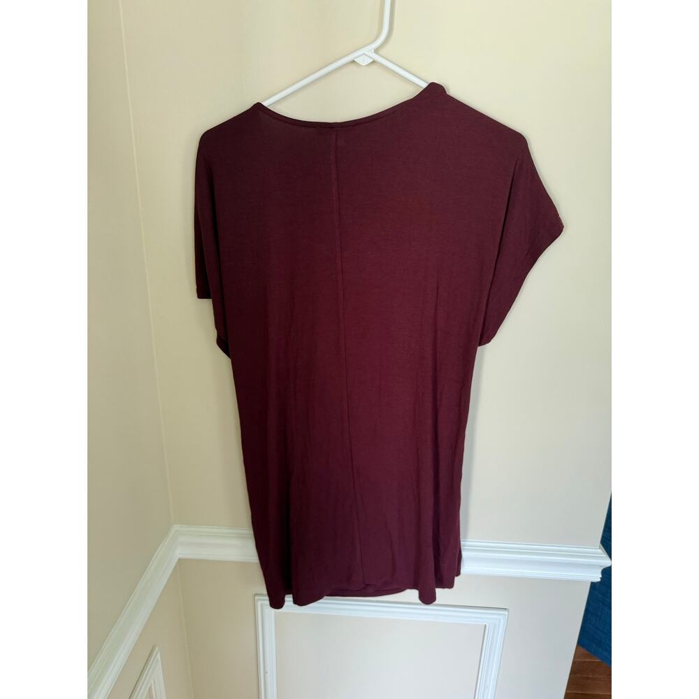 NEW Universal Standard | Going Out Preppy Drape Front Top in Wine Sz 18/20 - Picture 5 of 6